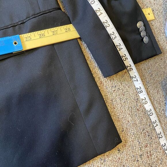 Y2K Jack Victor Classic Powell SPJ Wool Blazer Suit Jacket Sport Coat Black 52PL - Picture 4 of 14